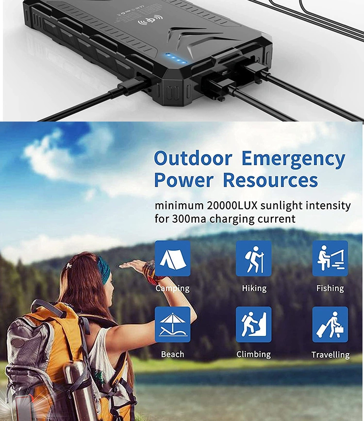 10000mAh 20000mAh 26800mAh 36000mAh Solar Panel Portable Charger Power Bank Supplies