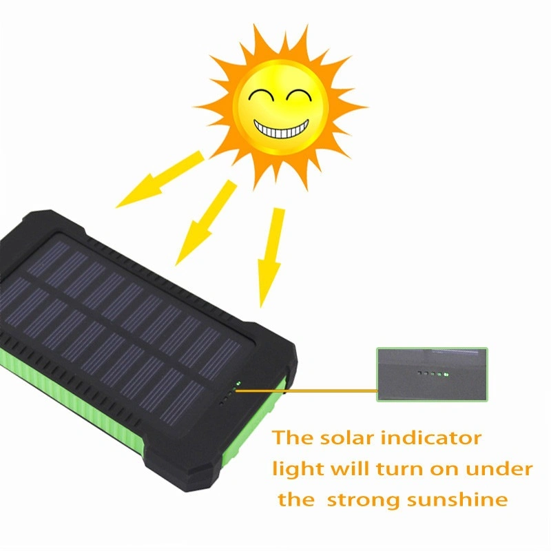 Factory Wholesale Portable Wireless Solar Power Bank 10000mAh 20000mAh Waterproof Camping Hiking Phone Charger Outdoor Waterproof Solar Power Bank