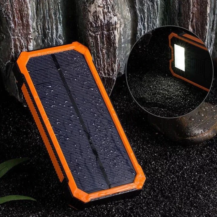 New Waterproof Solar Power Bank 8000mAh Dual USB Li-Polymer Solar Powerbank