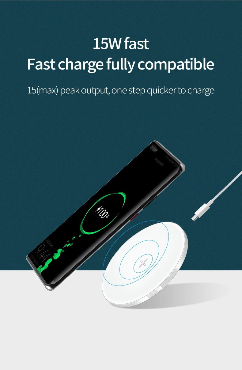 Custom 5W 15W Qi Fast Wireless Charging Dock Wireless Phone Charger Wireless Charger