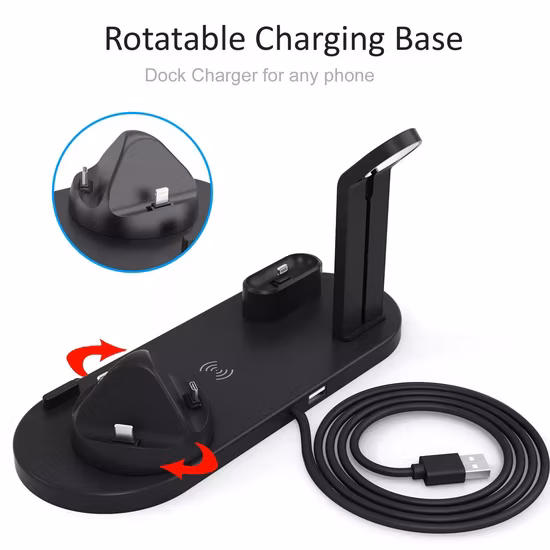 Caricabatterie wireless personalizzato per caricabatterie wireless per telefono wireless con dock di ricarica veloce Qi da 5 W 15 W
