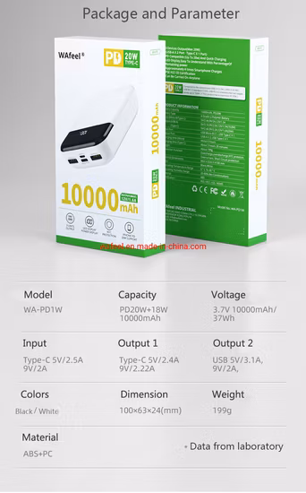 Presa di fabbrica Amazon Best Seller Pd 10000mAh Power Bank con display Certificato di PSE FCC CE Un38.3 MSDS RoHS 2.0