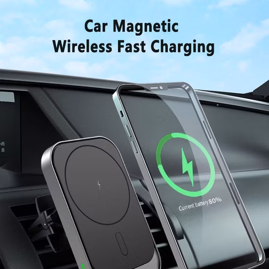 Caricabatterie wireless magnetico per caricabatteria da auto veloce da 15 W di nuovo arrivo
